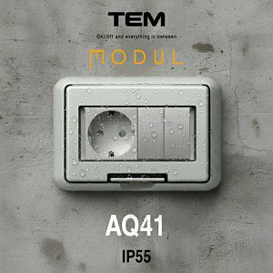 MODUL OKVIR+NOSAČ+POKLOPAC pž 4M IP55  bijela AQ41PW