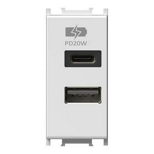 MODUL PUNJAČ 2×USB A+C PD 20W 1M bijeli EM69PW