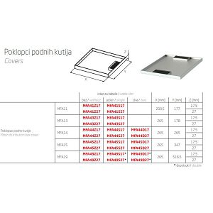 POKLOPAC PODNE KUTIJE 7M h=17,5 mm 1 izlaz za kabel MFA43S17 (RB66S1)