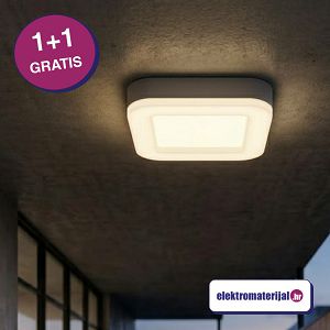 SVJETILJKA VANJSKA STROPNA 15W LED kvadratna 4000K IP65 1+1 gratis