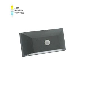 SVJETILJKA VANJSKA ZIDNA sa senz 6W LED 3CCT(3 boje) 330lm antracit IP65 3230491