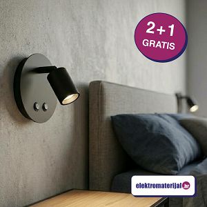 SVJETILJKA ZIDNA NOĆNA 10W 3000K 700lm crna 2 + 1 gratis
