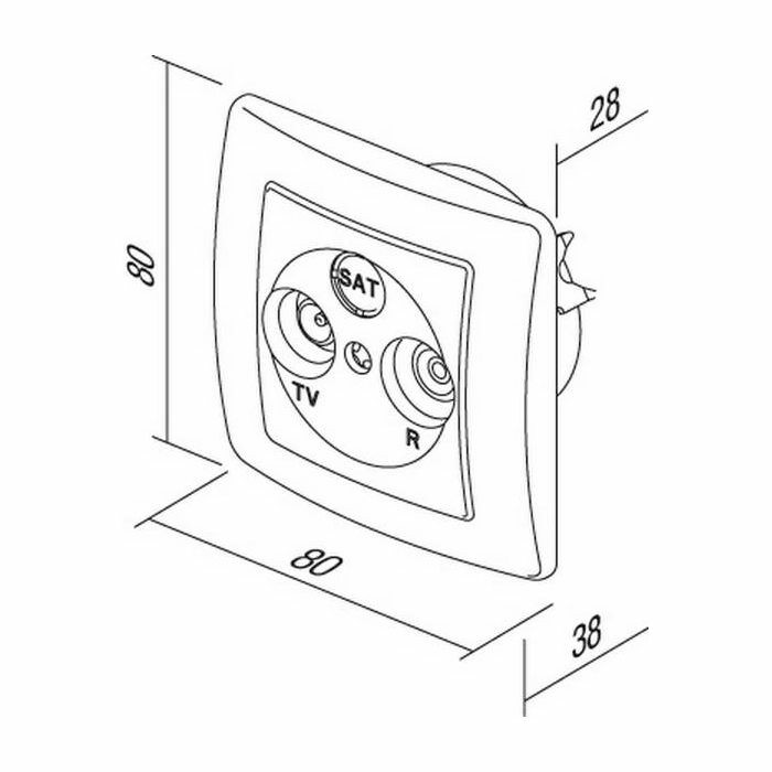 EKONOMIK PRIKLJUČNICA TV/R/K bež 17470 KE11IW