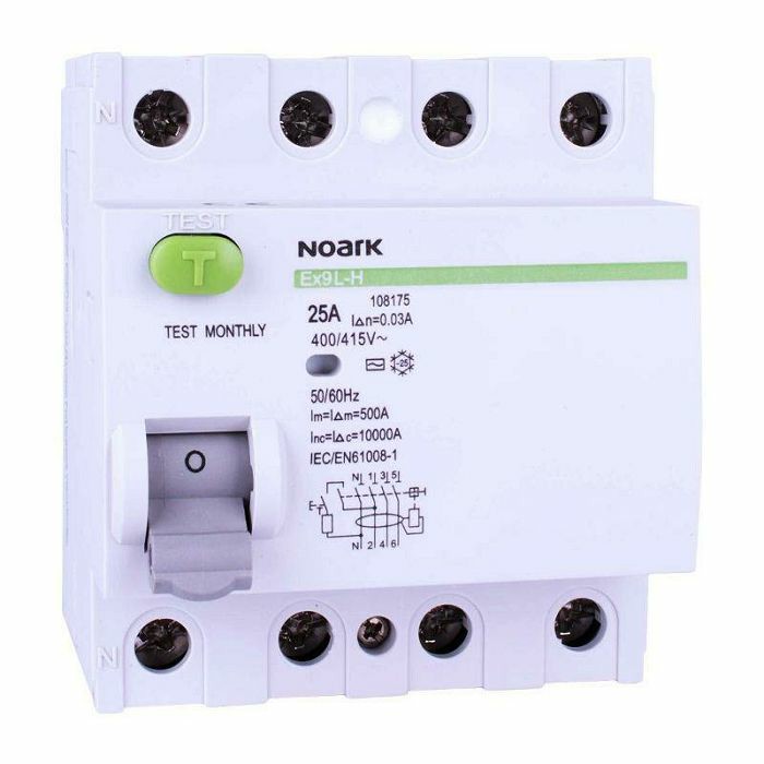 FID E×9L-H 4P 25A 30mA 25/4P/0,03 10kA 108175 Noark