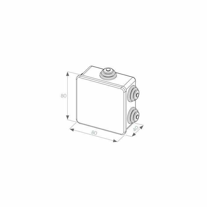 KUTIJA 80×80×40 nž siva 6 uvodnica AF10GY IP44 0067