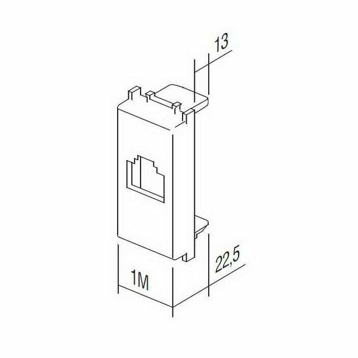 MODUL ADAPTER ZA RJ45 priključnice Keystone s pokl.protiv prašine KM38PW