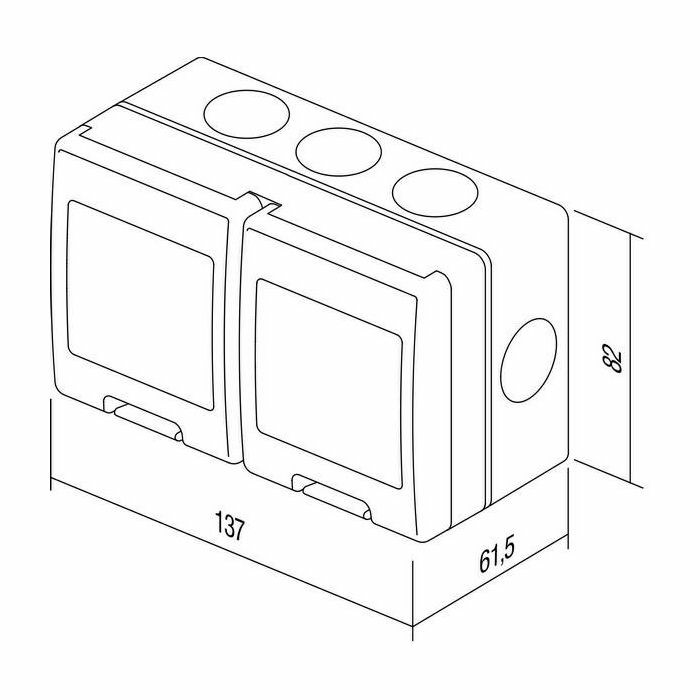 MODUL KUTIJA NŽ 2M×2M IP55 bijela AQ22PW 31923