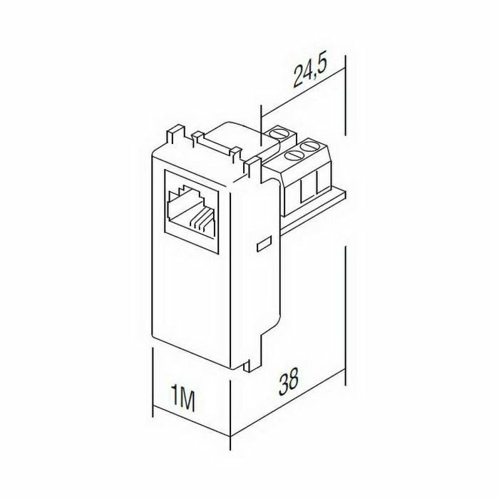 MODUL PRIKLJUČNICA RJ11 CAT.3E 8/4 telefonska bijela KM30PW