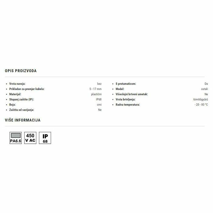 NASTAVAK KABELSKI S BRTVOM - T razdjelnik 0,5-4mm2 5P 24A IP68