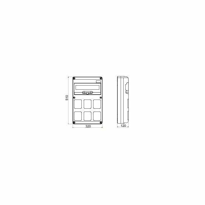 PRIKLJUČNA PLOČA Q-DIN 14M 6 OTVORA 16/32A IP65 GW68008N