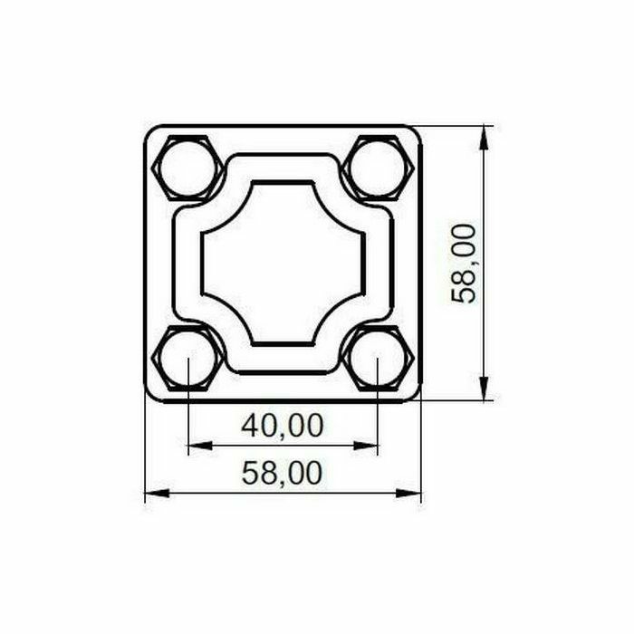 SPOJKA KRIŽNA GKS-01/2 58×58/2 FeZn PV/PV 013101