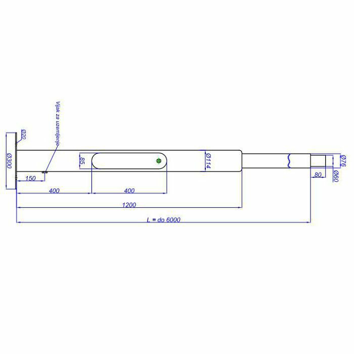 STUP RASVJETNI CIJEVNI SEGMENTNI ORS-4m stopa fi 360mm (bez tem.vijaka)