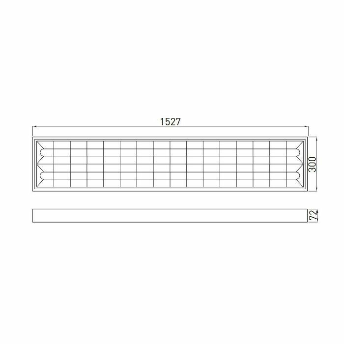 SVJETILJKA NADGRADNA RASTER priprema ZA LED  2×150cm T8