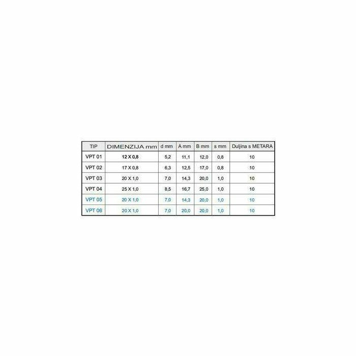 TRAKA PERFORIRANA 25×1,0/10m/d=8,5mm VPT04 124504