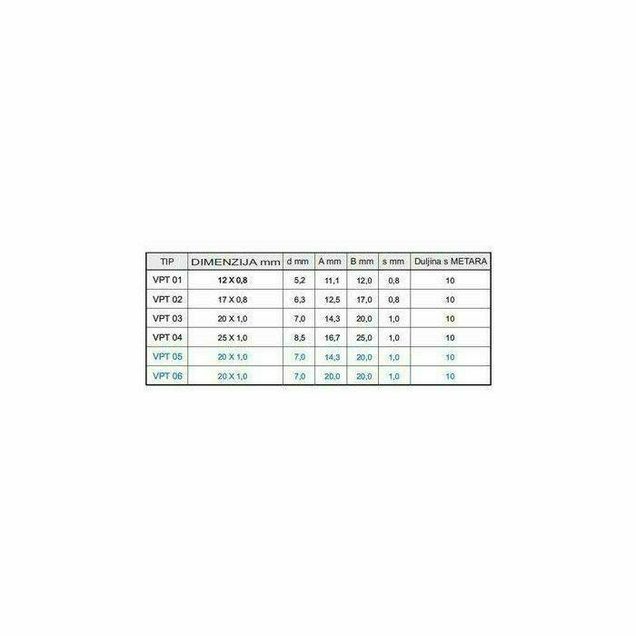 TRAKA PERFORIRANA INOX 20×1,0/10m/d=7mm VPT05 124505