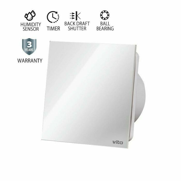 VENTILATOR fi 100 staklo bijeli + senzor za vlažnost 8005270